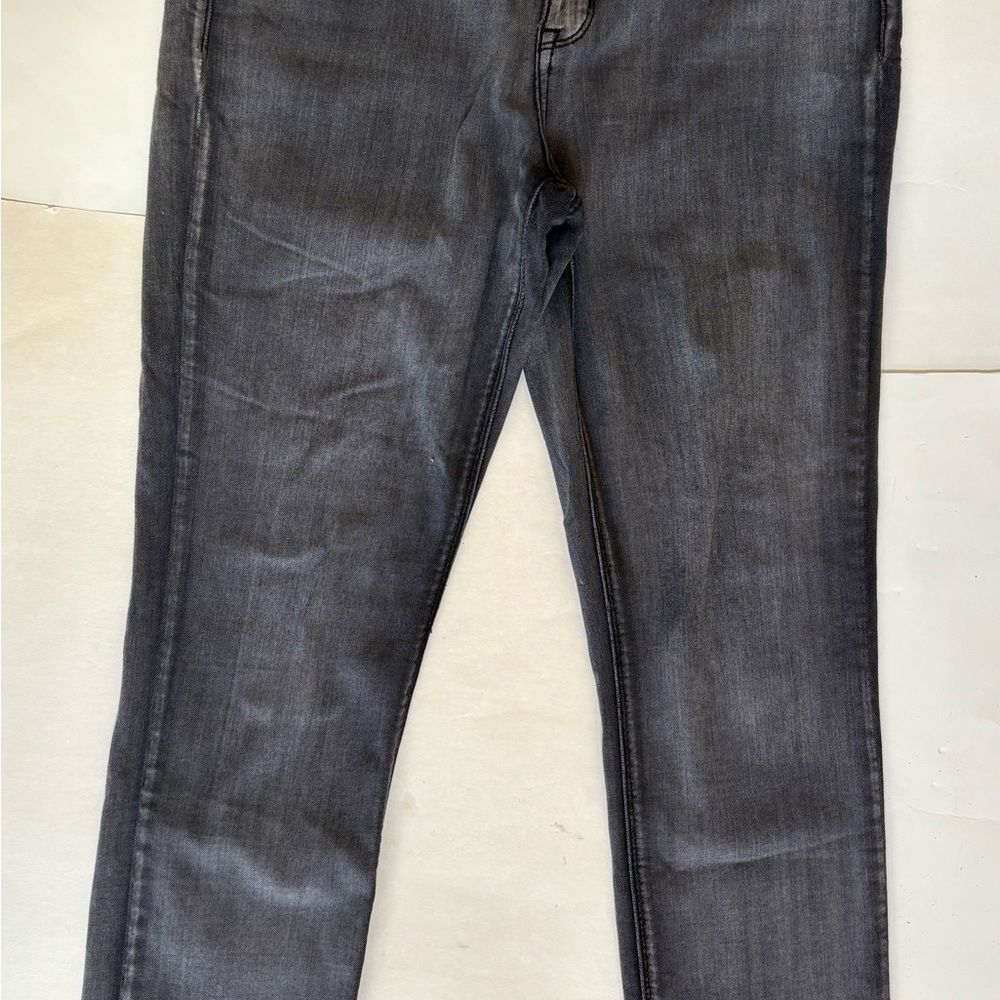 Laurie Felt Women's Dark Gray Silky Ankle Skinny W/Zipper Mid Waist Jeans Size M